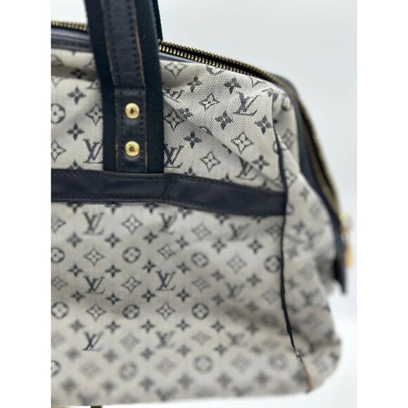 Louis Vuitton Navy Monogram Mini Lin Josephine GM Satchel - Picture 14 of 15